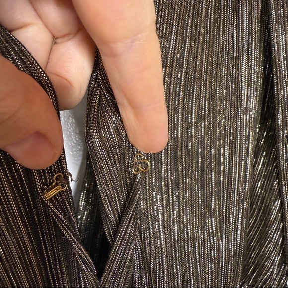 Sabina Musayev - Helena Metallic Tiered Maxi Dress in Gold size xsmall - Picture 6 of 11